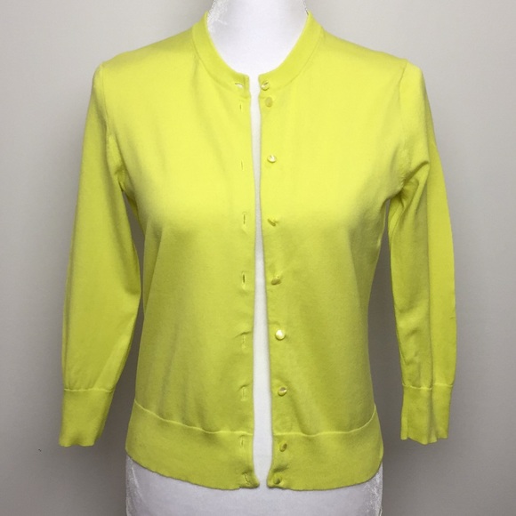 J. Crew Sweaters - J. Crew Cotton Jackie Cardigan in Neon Yellow